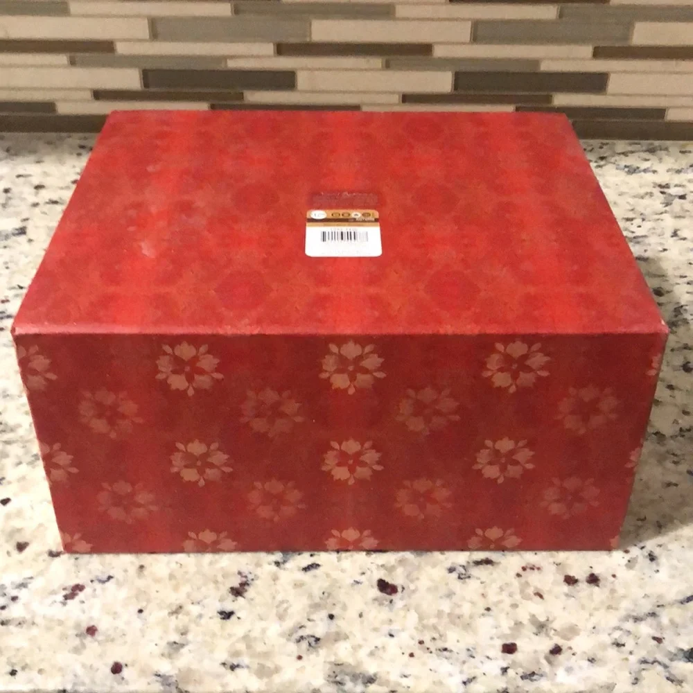 Beautiful Floral Orange Red White Decorative Storage Home Decor Gift Box Keepsak